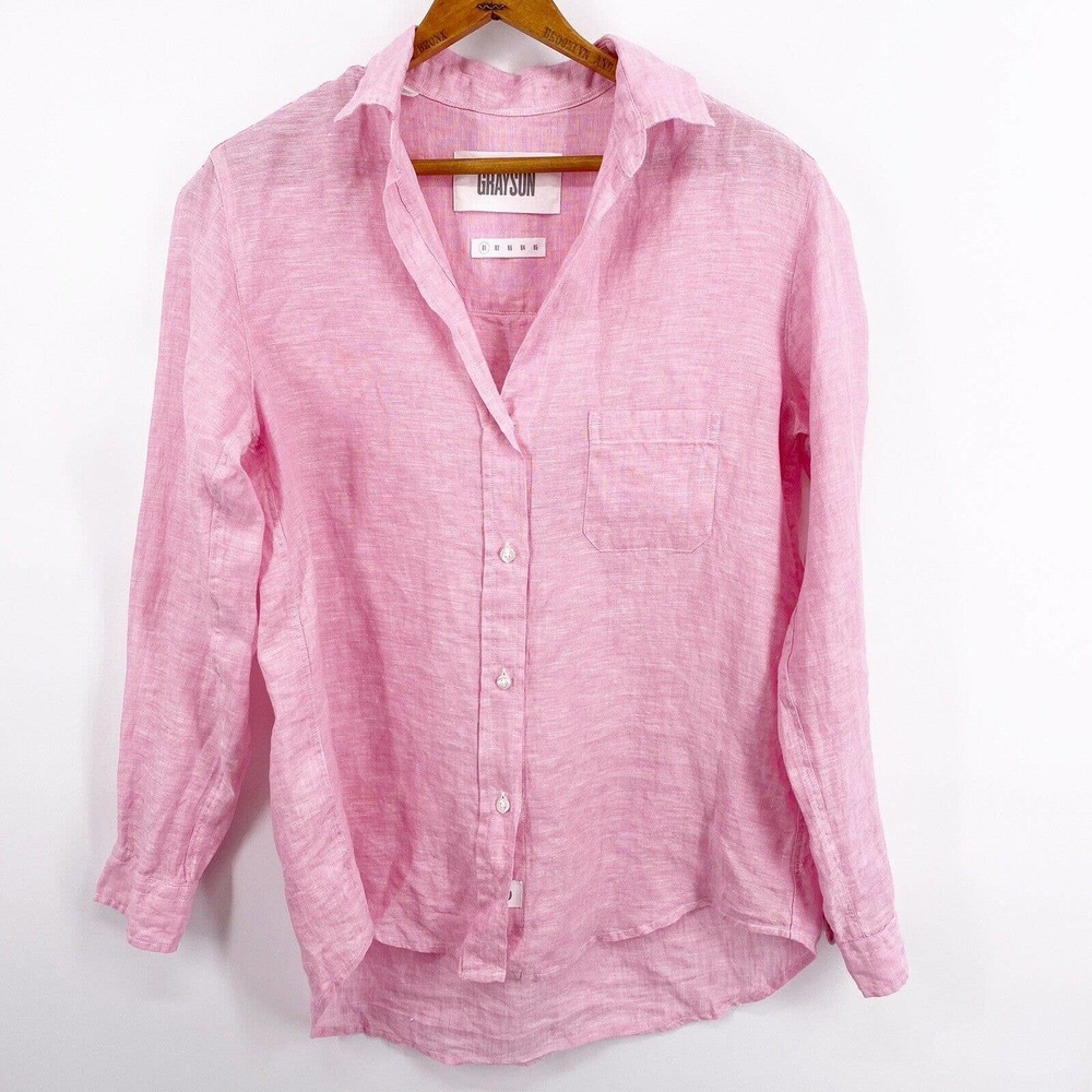 Grayson The Hero Linen Shirt Pink Size 1 01 XS